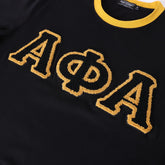 Chenille Alpha Black Ringer Shirt